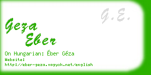 geza eber business card